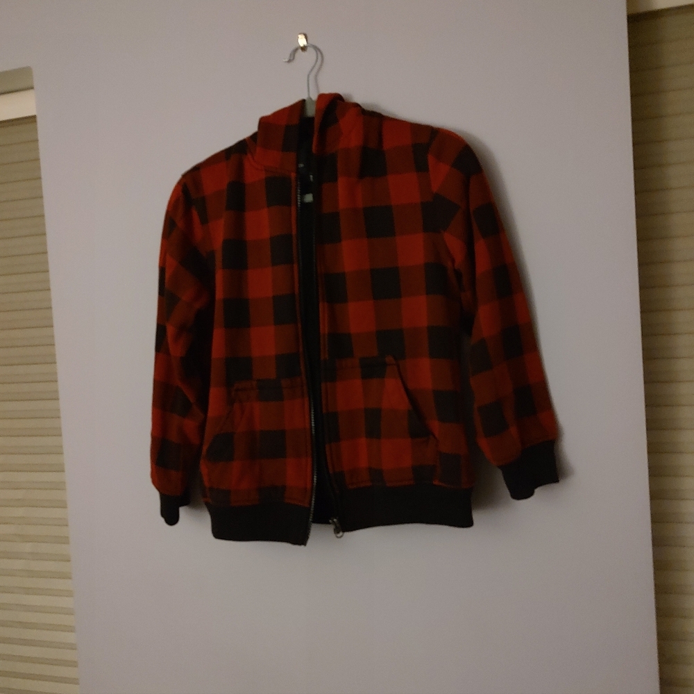 Faded Glory Red and Black Plaid Jacket